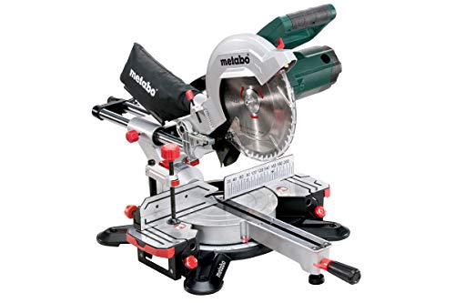 Metabo Kappsäge KGS 254 M (1450 W, mit Zugfunktion, Max. Schnittbreite 90°/45° 92 / 47 mm, Max. Schnitttiefe 90°/45° 305x92 mm, inkl. Tischverbreiterung + Sägeblatt, Laser, LED-Arbeitslicht) 602540000