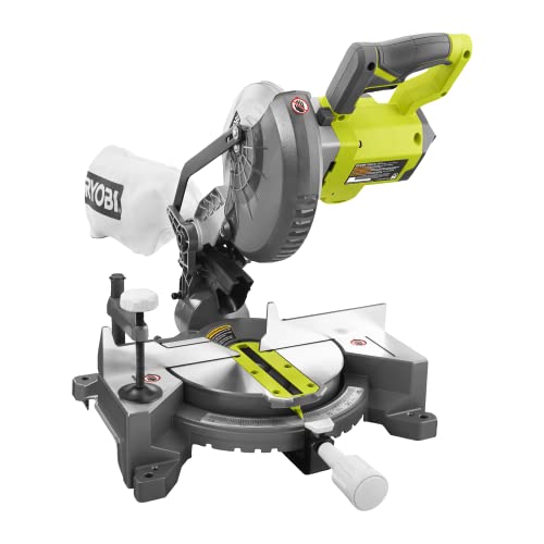 RYOBI 18 V ONE+ Akku-Kapp-/Gehrungssäge EMS190DCL (Sägeblattdurchmesser 190 mm, Leerlaufdrehzahl 4500 min⁻¹, Max. Gehrungswinkel links/rechts 45°/45° ohne Akku und Ladegerät)