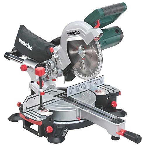 Metabo KGS 216 M Kapp- und Gehrungsäge I Zug- und Kappfunktion, 1500 W, Sägeblatt Ø 216 mm, Schnittbreite 305 mm, beidseitig schwenkbarer und nach links neigbarer Sägekopf, Laser, LED-Licht 619260000